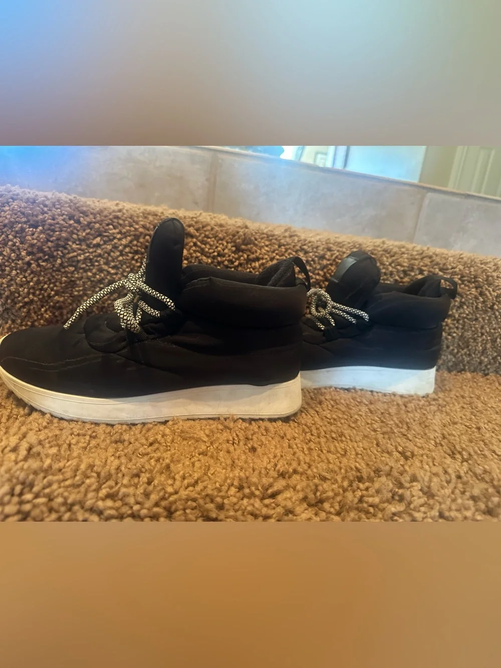 Black Sneakers with White Accent Laces